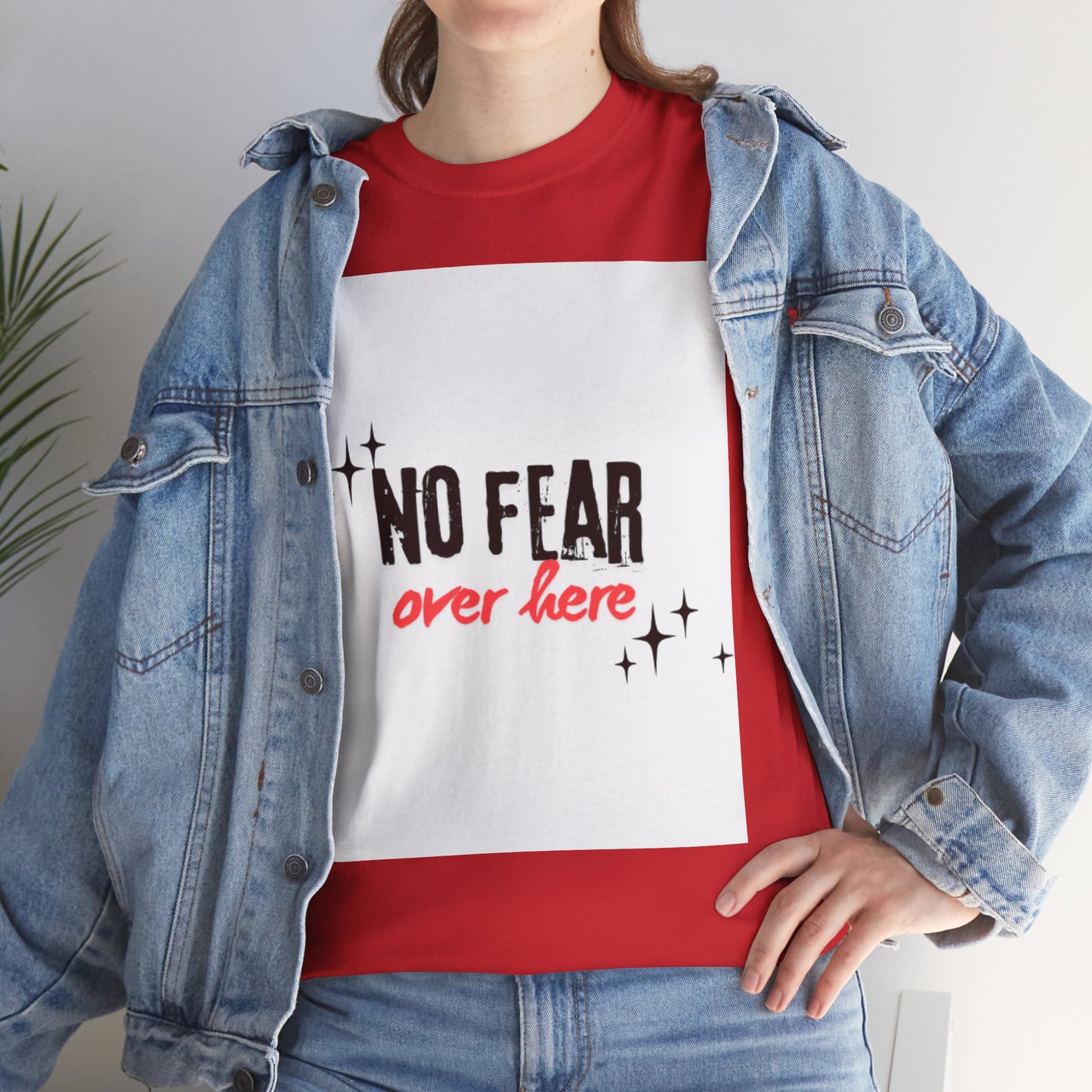 No Fear Over Here Tee — Inspirational Graphic T-Shirt, Religious, Christian,