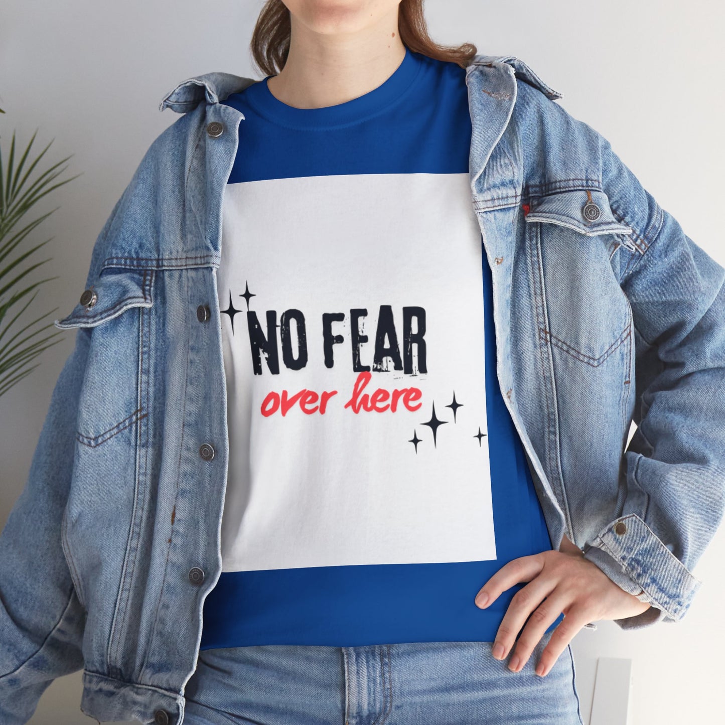 No Fear Over Here Tee — Inspirational Graphic T-Shirt, Religious, Christian,
