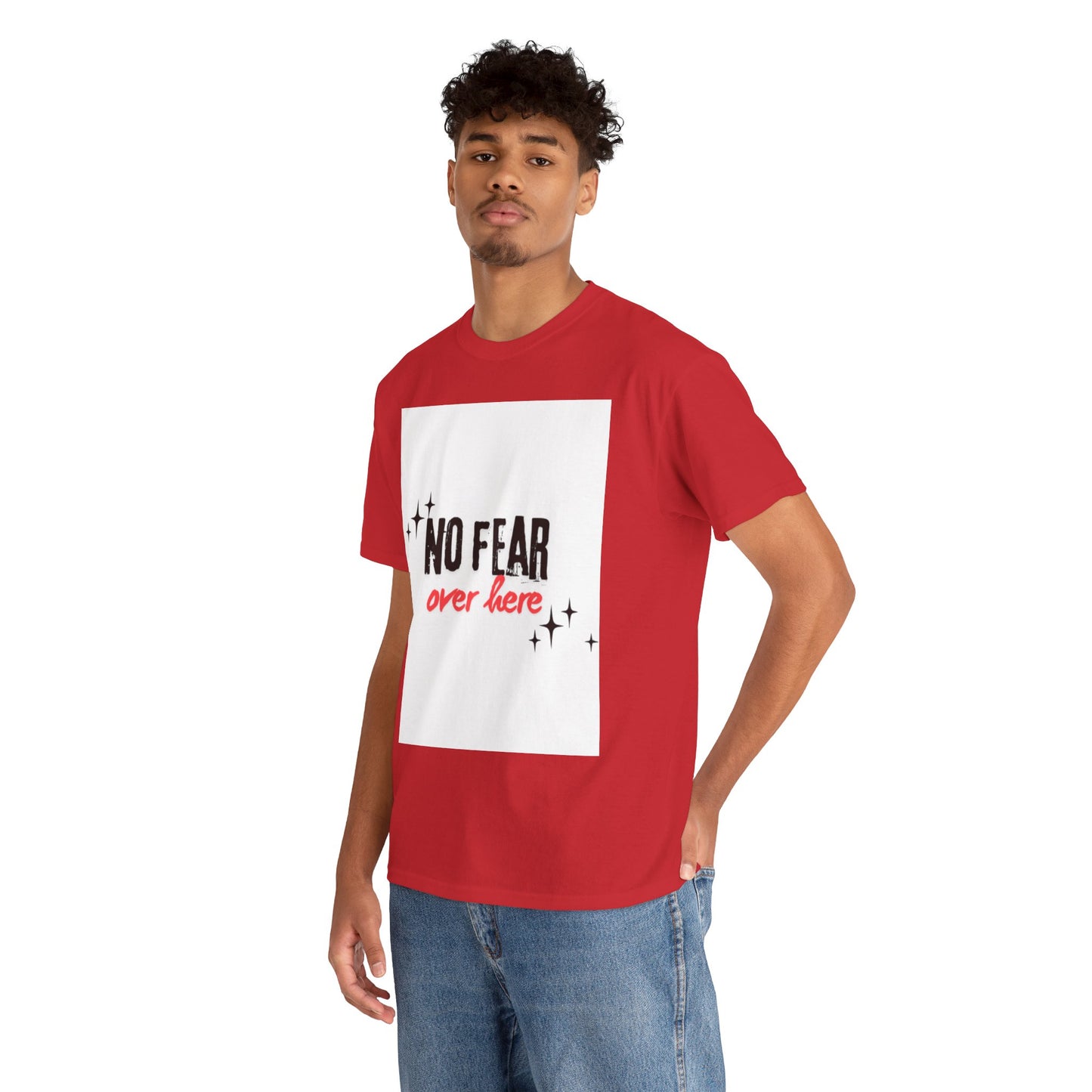 No Fear Over Here Tee — Inspirational Graphic T-Shirt, Religious, Christian,