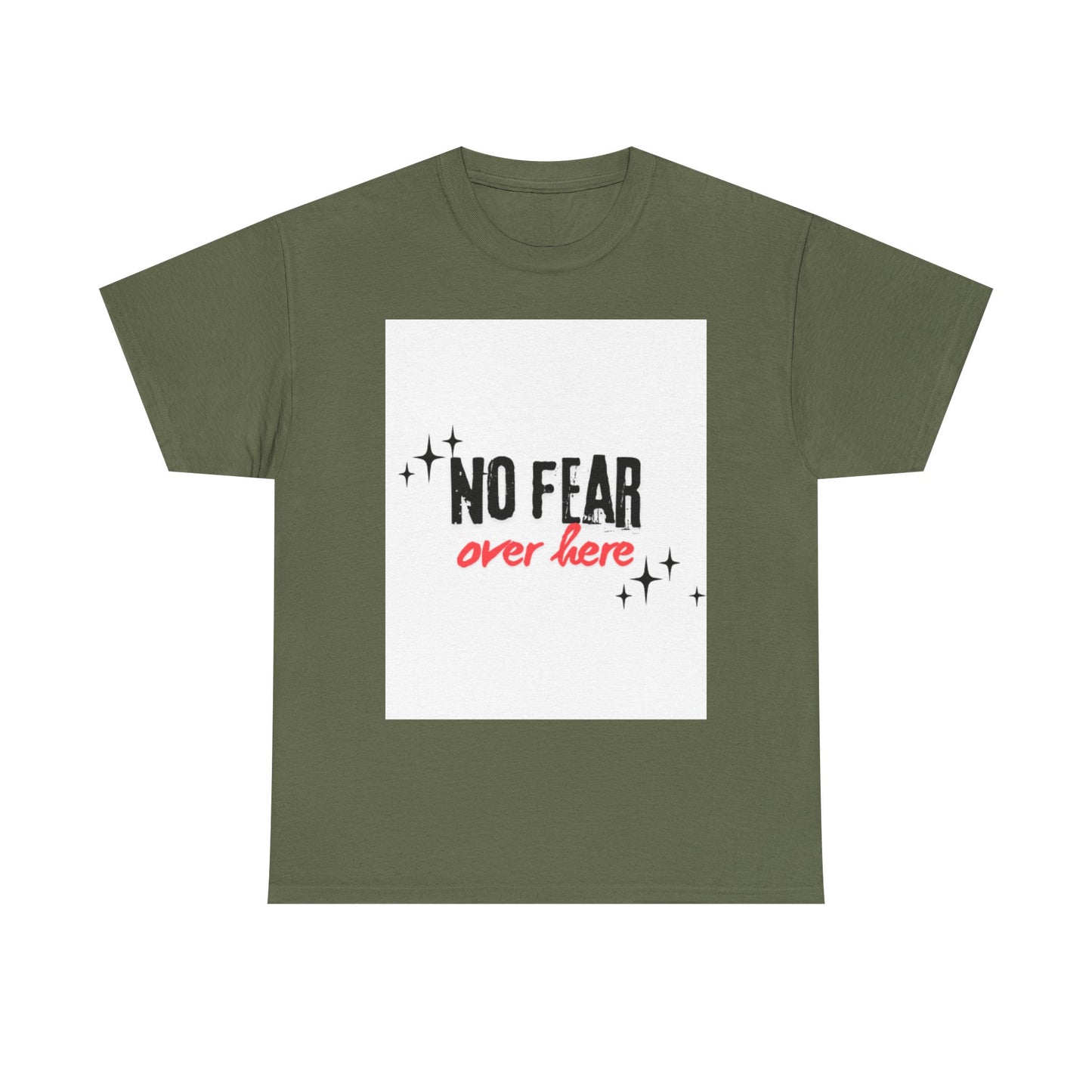No Fear Over Here Tee — Inspirational Graphic T-Shirt, Religious, Christian,