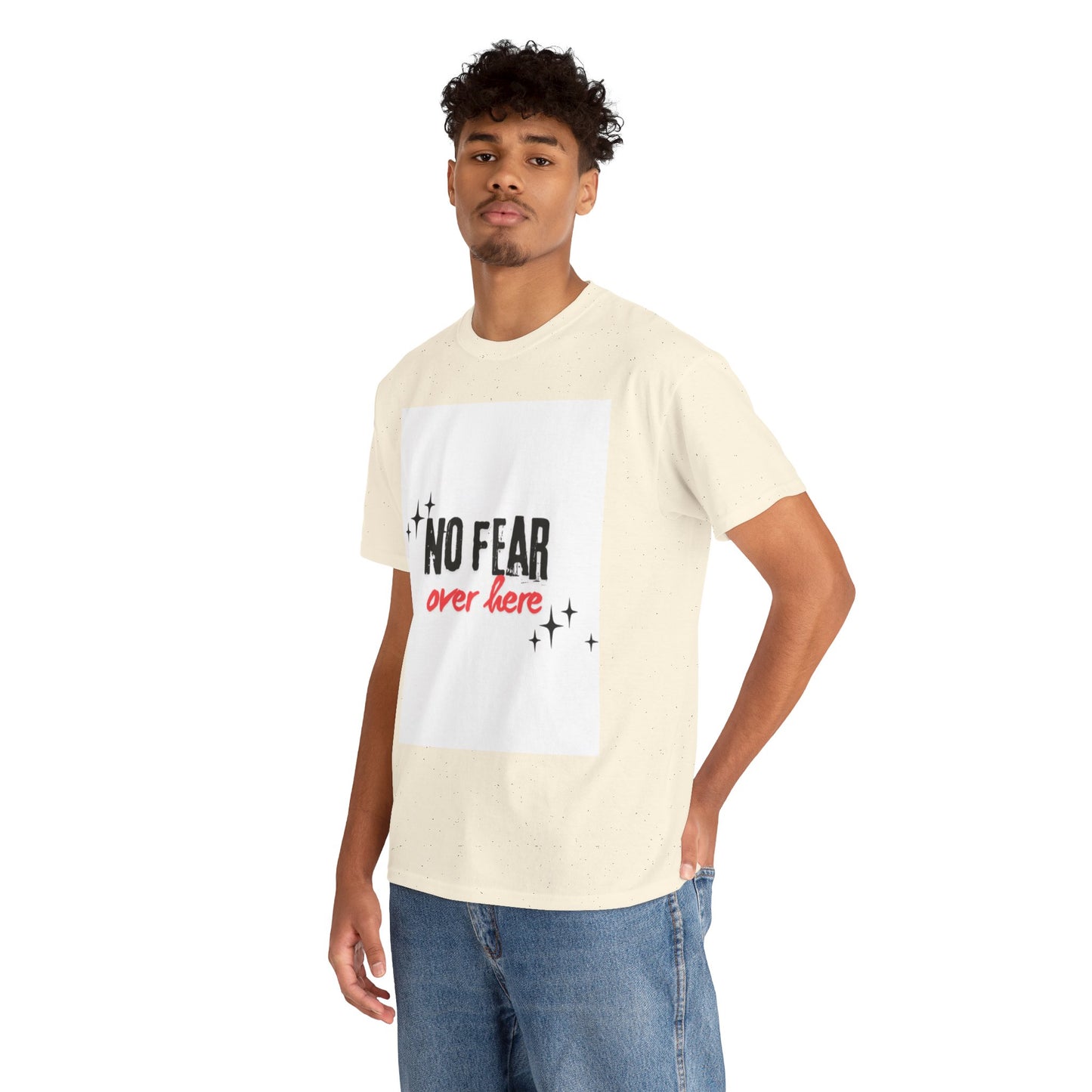 No Fear Over Here Tee — Inspirational Graphic T-Shirt, Religious, Christian,