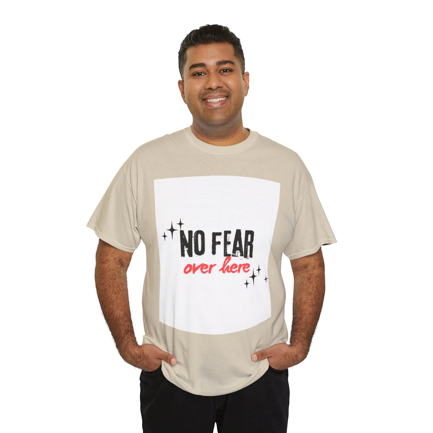 No Fear Over Here Tee — Inspirational Graphic T-Shirt, Religious, Christian,