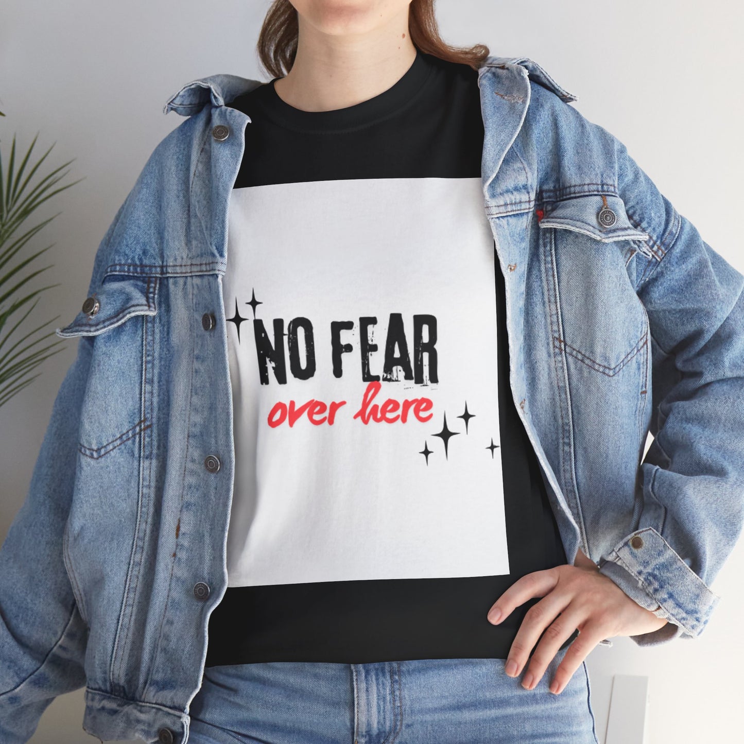 No Fear Over Here Tee — Inspirational Graphic T-Shirt, Religious, Christian,