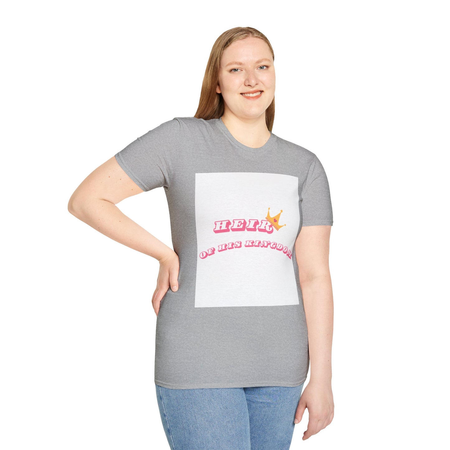 Heir of His Kingdom T-Shirt — Pink Crown Christian Faith Tee