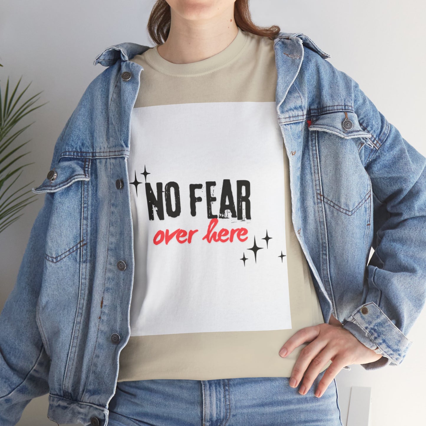 No Fear Over Here Tee — Inspirational Graphic T-Shirt, Religious, Christian,
