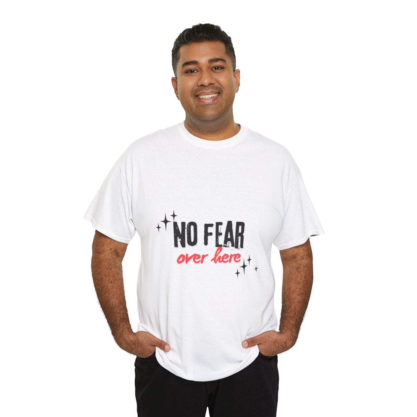 No Fear Over Here Tee — Inspirational Graphic T-Shirt, Religious, Christian,