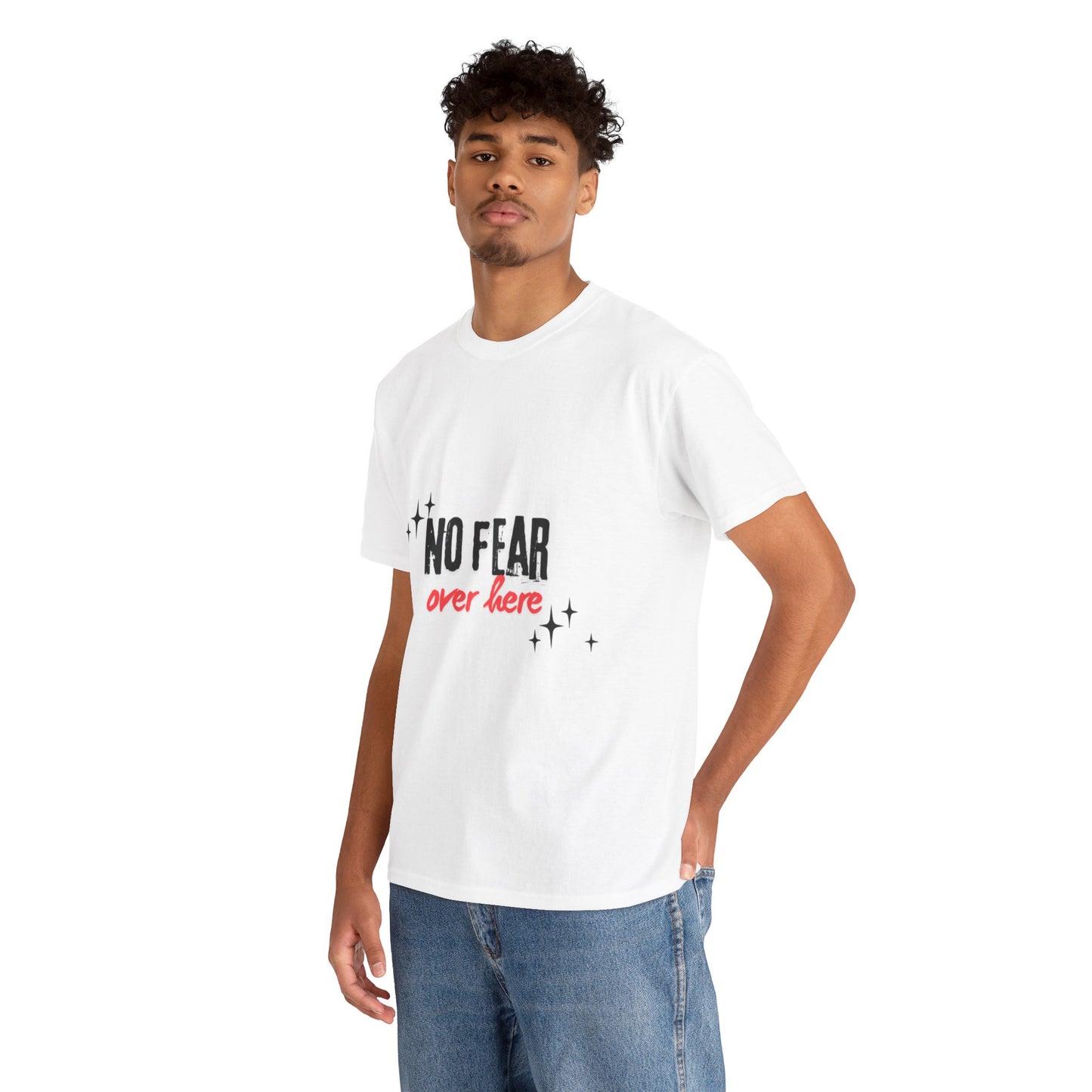 No Fear Over Here Tee — Inspirational Graphic T-Shirt, Religious, Christian,
